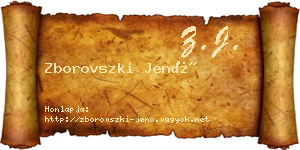 Zborovszki Jenő névjegykártya