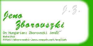 jeno zborovszki business card